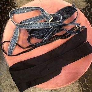 Bundle of 4 Black and Denim Belts